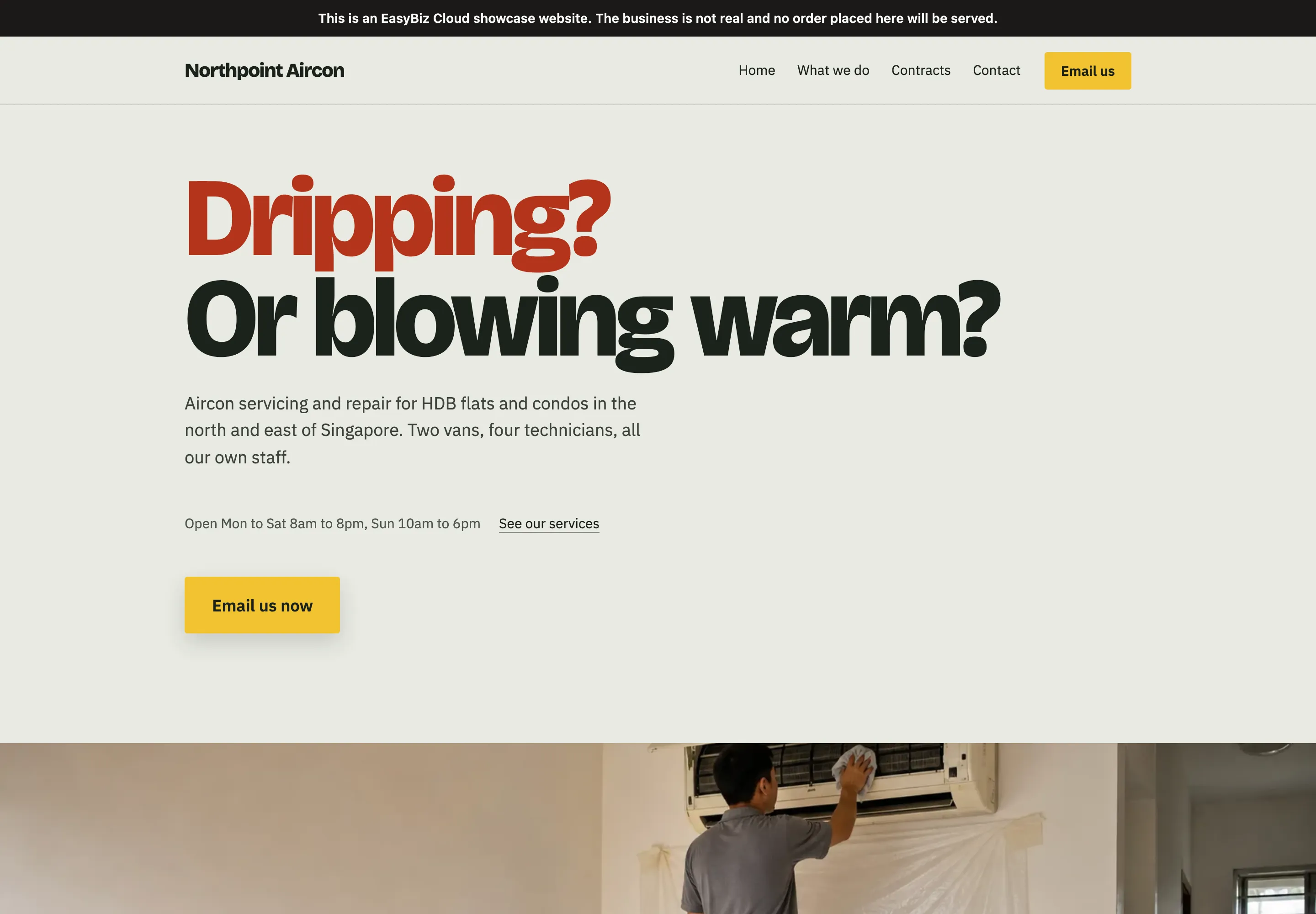Home page of the Northpoint Aircon website